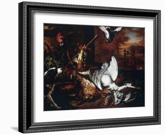 Still-Life with Dead Heron and Dog Barking at Bird-Dirk Valkenburg-Framed Giclee Print