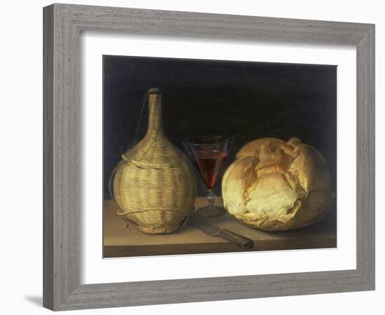 Still Life with Demijohn, Goblet and Bread, 1630-35-Sebastiano del Piombo-Framed Giclee Print