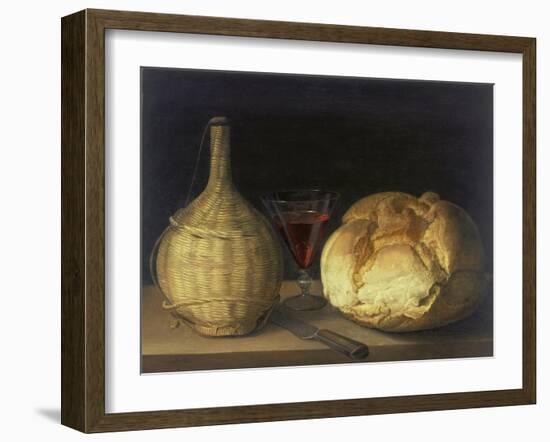 Still Life with Demijohn, Goblet and Bread, 1630-35-Sebastiano del Piombo-Framed Giclee Print