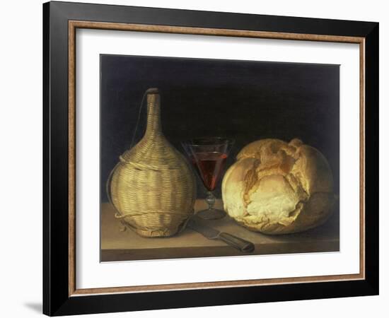 Still Life with Demijohn, Goblet and Bread, 1630-35-Sebastiano del Piombo-Framed Giclee Print