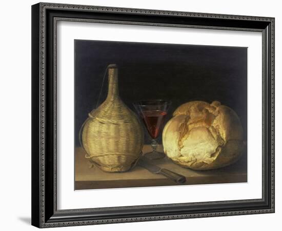 Still Life with Demijohn, Goblet and Bread, 1630-35-Sebastiano del Piombo-Framed Giclee Print