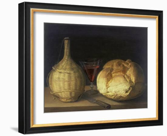 Still Life with Demijohn, Goblet and Bread, 1630-35-Sebastiano del Piombo-Framed Giclee Print