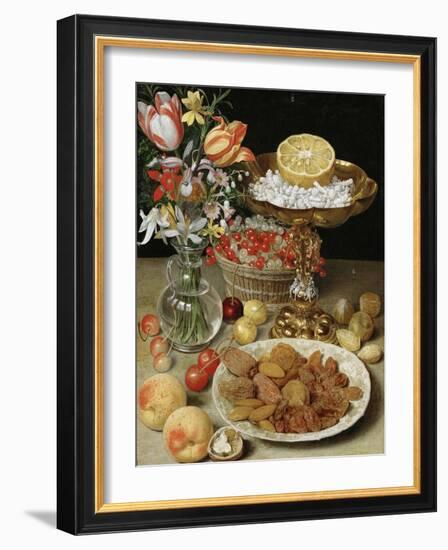 Still-life with desert and bouquet, 1632-Georg Flegel-Framed Giclee Print