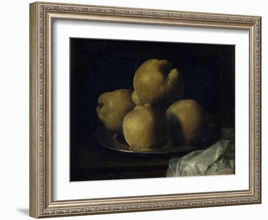 Still Life with Dish of Quince-Francisco de Zurbarán-Framed Giclee Print