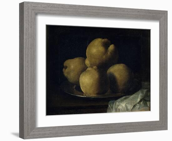 Still Life with Dish of Quince-Francisco de Zurbarán-Framed Giclee Print