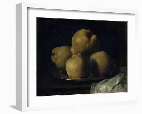 Still Life with Dish of Quince-Francisco de Zurbarán-Framed Giclee Print