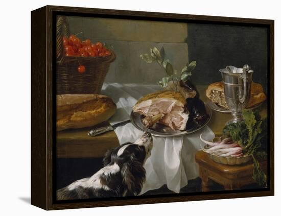 Still Life with Dog-Alexandre-Francois Desportes-Framed Premier Image Canvas