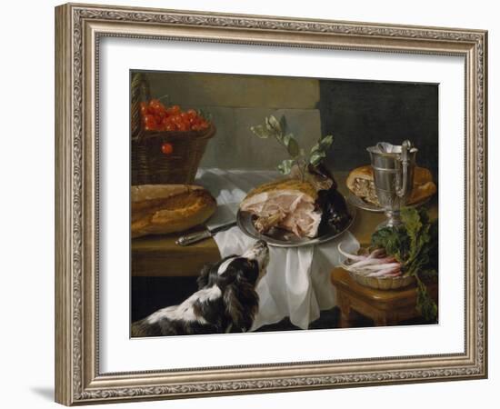 Still Life with Dog-Alexandre-Francois Desportes-Framed Giclee Print