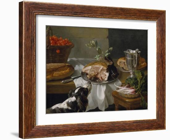 Still Life with Dog-Alexandre-Francois Desportes-Framed Giclee Print