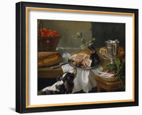 Still Life with Dog-Alexandre-Francois Desportes-Framed Giclee Print