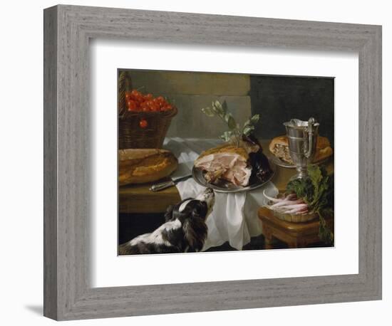 Still Life with Dog-Alexandre-Francois Desportes-Framed Giclee Print