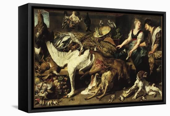 Still-Life With Dogs and Puppies-Frans Snyders-Framed Premier Image Canvas