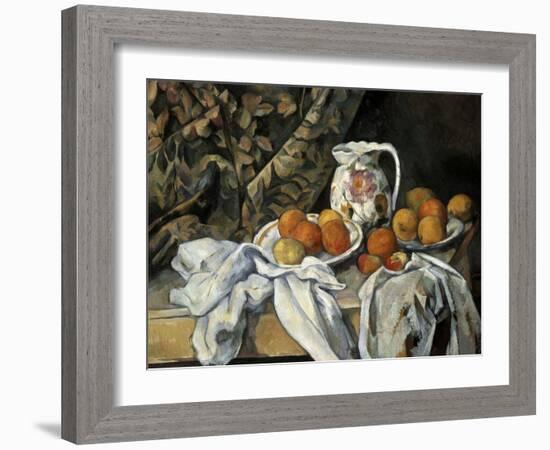 Still Life with Drapery, C1895-Paul Cézanne-Framed Giclee Print