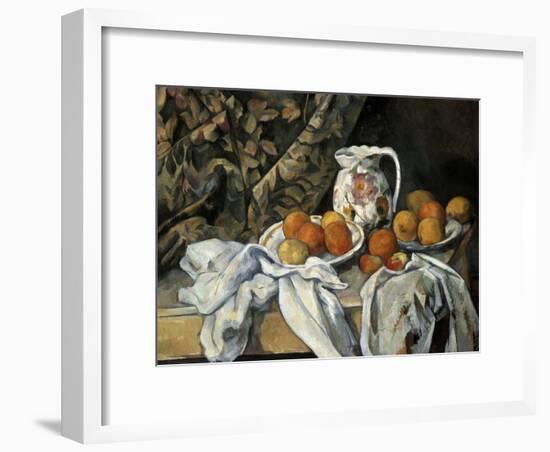 Still Life with Drapery, C1895-Paul Cézanne-Framed Giclee Print