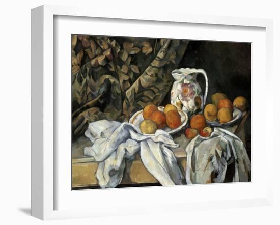 Still Life with Drapery, C1895-Paul Cézanne-Framed Giclee Print