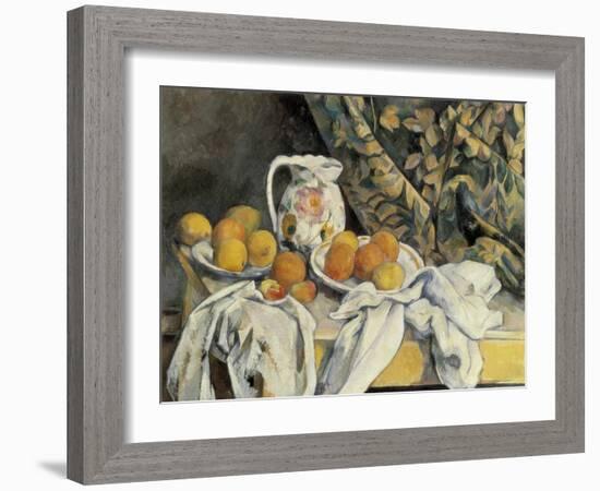 Still Life with Drapery-Paul Cézanne-Framed Art Print