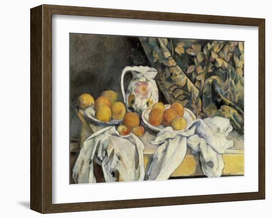 Still Life with Drapery-Paul Cézanne-Framed Art Print