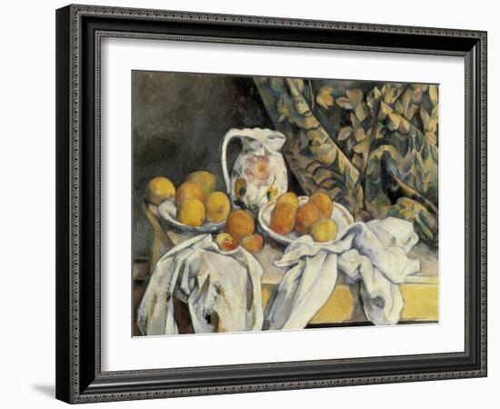 Still Life with Drapery-Paul Cézanne-Framed Art Print