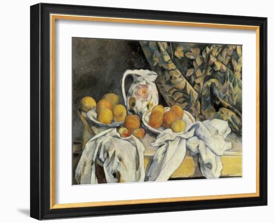 Still Life with Drapery-Paul Cézanne-Framed Art Print