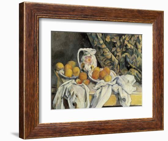 Still Life with Drapery-Paul Cézanne-Framed Art Print