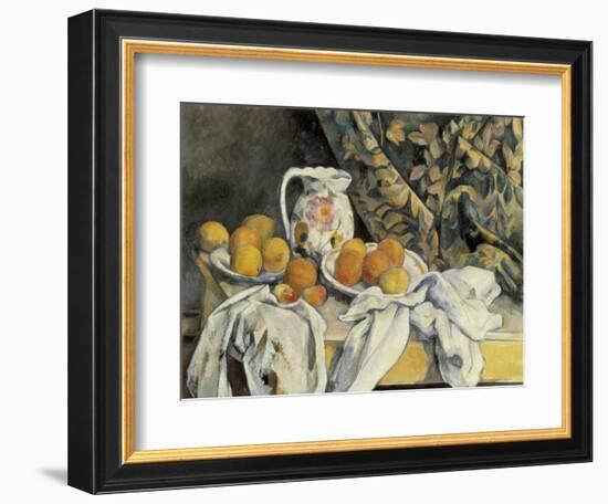 Still Life with Drapery-Paul Cézanne-Framed Art Print