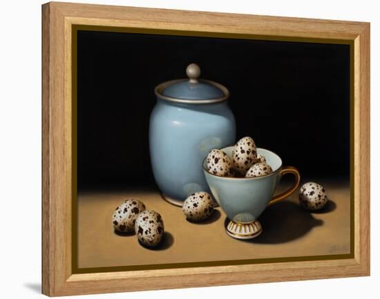 Still Life with Duck Egg Blue, 2018 (oil on linen)-Catherine Abel-Framed Premier Image Canvas