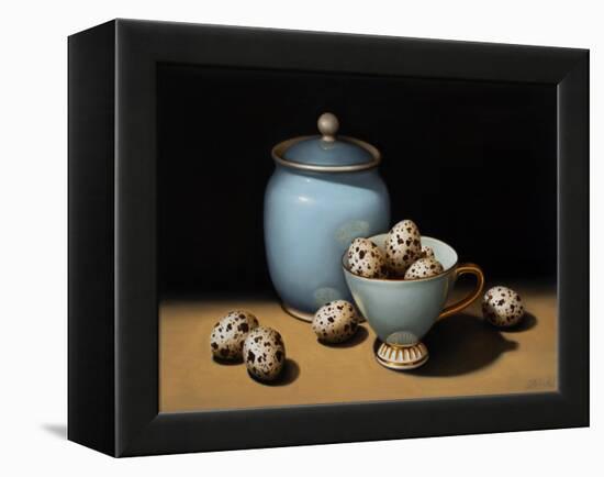 Still Life with Duck Egg Blue, 2018 (oil on linen)-Catherine Abel-Framed Premier Image Canvas