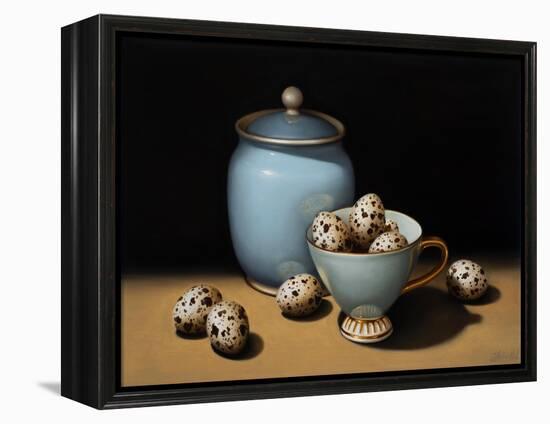 Still Life with Duck Egg Blue, 2018 (oil on linen)-Catherine Abel-Framed Premier Image Canvas