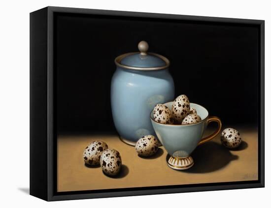 Still Life with Duck Egg Blue, 2018 (oil on linen)-Catherine Abel-Framed Premier Image Canvas