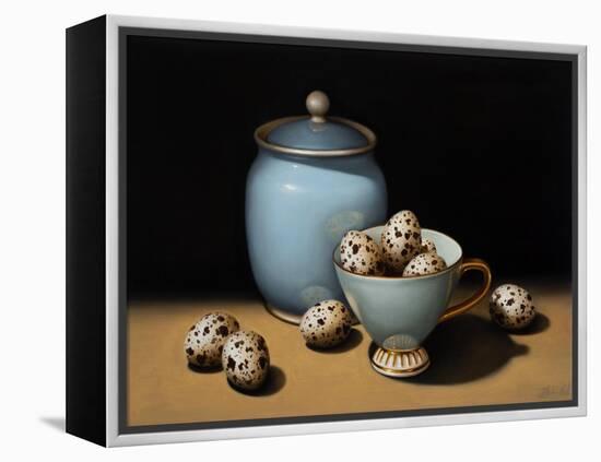 Still Life with Duck Egg Blue, 2018 (oil on linen)-Catherine Abel-Framed Premier Image Canvas