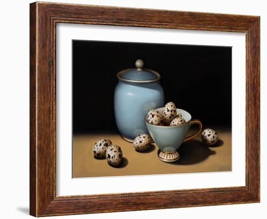 Still Life with Duck Egg Blue, 2018 (oil on linen)-Catherine Abel-Framed Giclee Print