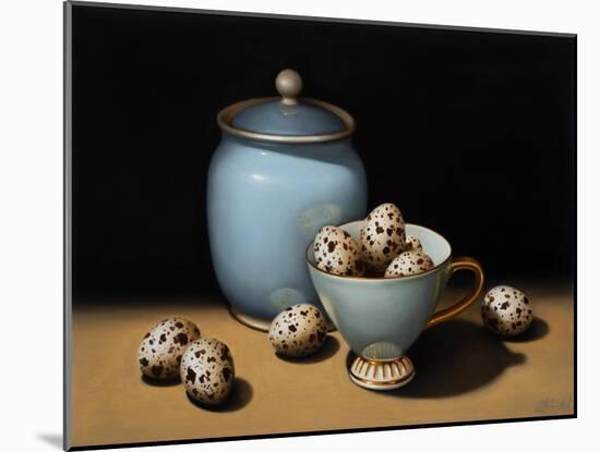 Still Life with Duck Egg Blue, 2018 (oil on linen)-Catherine Abel-Mounted Giclee Print