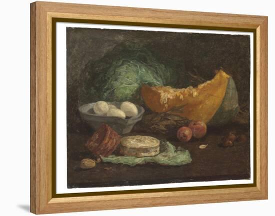 Still Life with Eggs and Pumpkin, C.1853-56 (Oil on Panel)-Eugene Louis Boudin-Framed Premier Image Canvas