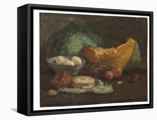 Still Life with Eggs and Pumpkin, C.1853-56 (Oil on Panel)-Eugene Louis Boudin-Framed Premier Image Canvas