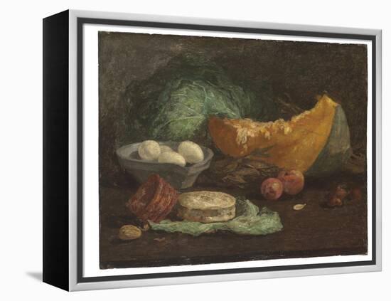 Still Life with Eggs and Pumpkin, C.1853-56 (Oil on Panel)-Eugene Louis Boudin-Framed Premier Image Canvas