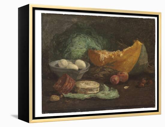 Still Life with Eggs and Pumpkin, C.1853-56 (Oil on Panel)-Eugene Louis Boudin-Framed Premier Image Canvas