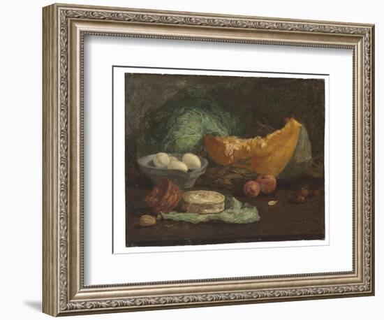 Still Life with Eggs and Pumpkin, C.1853-56 (Oil on Panel)-Eugene Louis Boudin-Framed Giclee Print