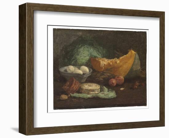 Still Life with Eggs and Pumpkin, C.1853-56 (Oil on Panel)-Eugene Louis Boudin-Framed Giclee Print