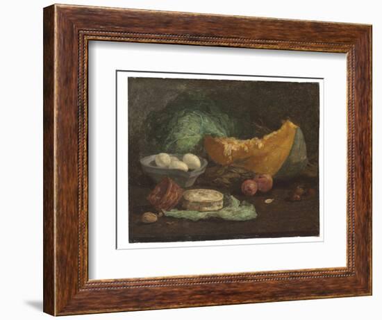 Still Life with Eggs and Pumpkin, C.1853-56 (Oil on Panel)-Eugene Louis Boudin-Framed Giclee Print