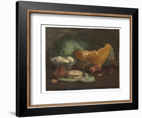 Still Life with Eggs and Pumpkin, C.1853-56 (Oil on Panel)-Eugene Louis Boudin-Framed Giclee Print