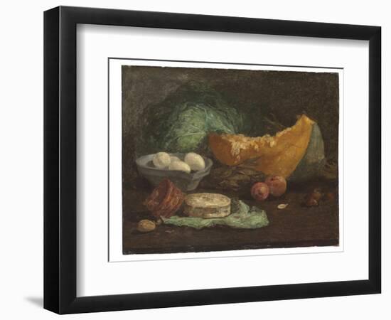 Still Life with Eggs and Pumpkin, C.1853-56 (Oil on Panel)-Eugene Louis Boudin-Framed Giclee Print