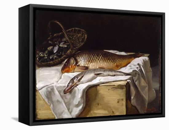 Still Life with Fish, 1866 (Oil on Canvas)-Jean Frederic Bazille-Framed Premier Image Canvas