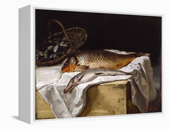 Still Life with Fish, 1866 (Oil on Canvas)-Jean Frederic Bazille-Framed Premier Image Canvas