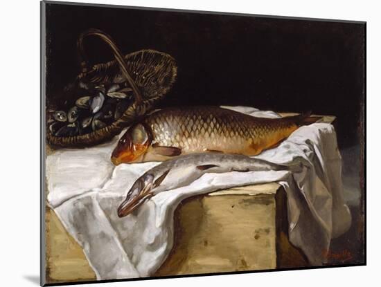 Still Life with Fish, 1866 (Oil on Canvas)-Jean Frederic Bazille-Mounted Giclee Print