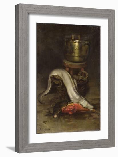 Still Life with Fish and Cauldron (Oil on Canvas)-Joseph Bail-Framed Giclee Print