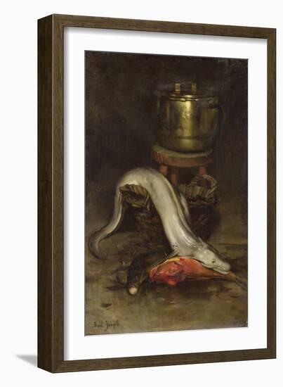 Still Life with Fish and Cauldron (Oil on Canvas)-Joseph Bail-Framed Giclee Print