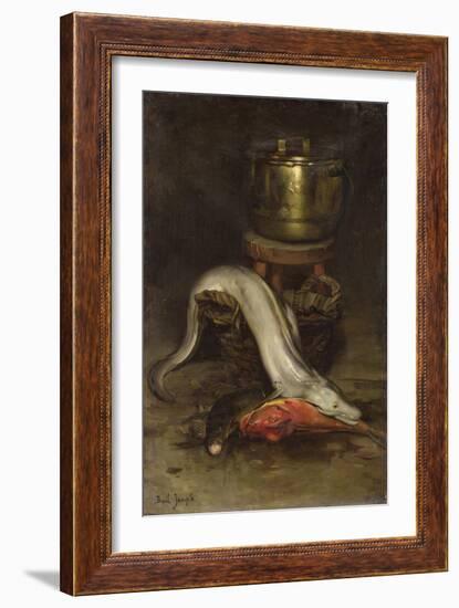 Still Life with Fish and Cauldron (Oil on Canvas)-Joseph Bail-Framed Giclee Print