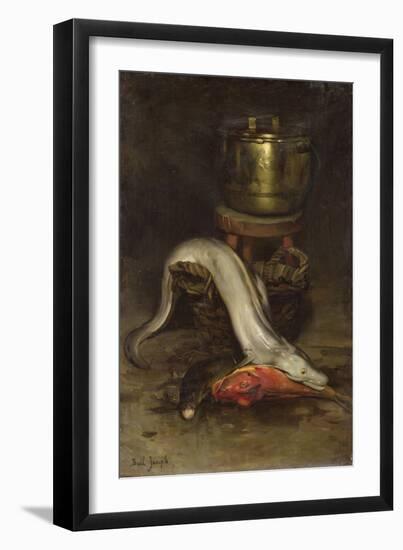 Still Life with Fish and Cauldron (Oil on Canvas)-Joseph Bail-Framed Giclee Print