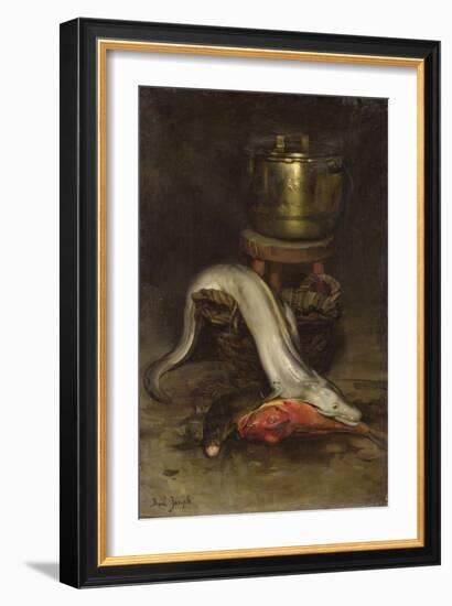 Still Life with Fish and Cauldron (Oil on Canvas)-Joseph Bail-Framed Giclee Print