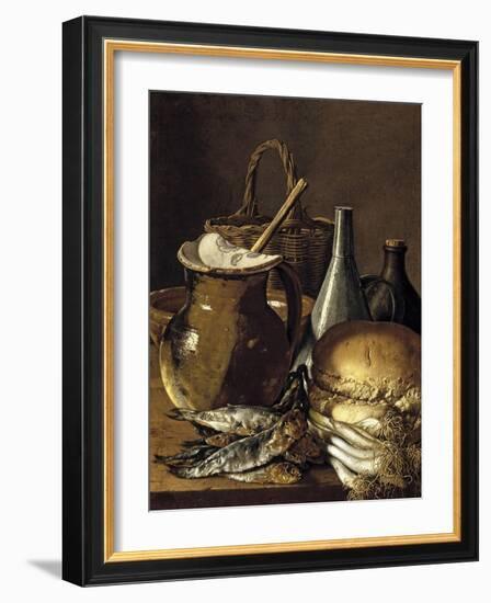 Still Life with Fish Leeks and Bread, 1760-1770-Luis Egidio Meléndez-Framed Giclee Print